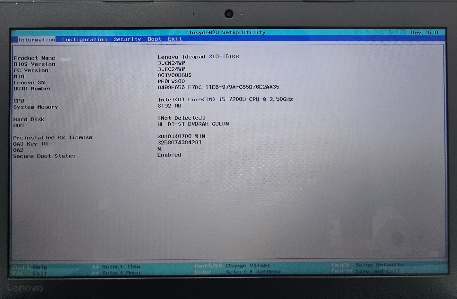 Lenovo Ideapad 310-15IKB 15.6″ Laptop Intel Core i5-7200U 8GB Ram NO HD/OS (FL)