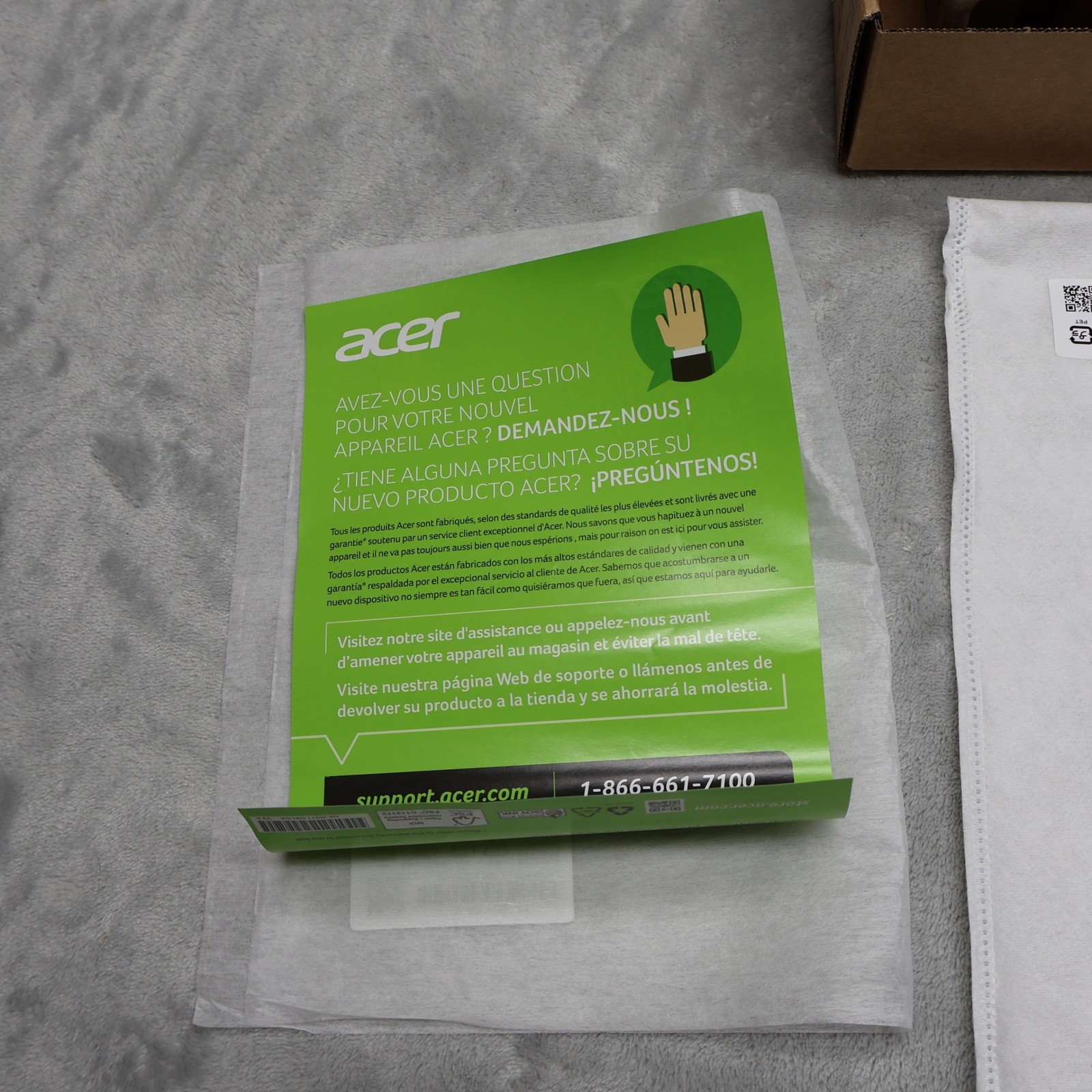 Acer Aspire 3 Retail Box Laptop Structural Supports Setup Guide Box Only