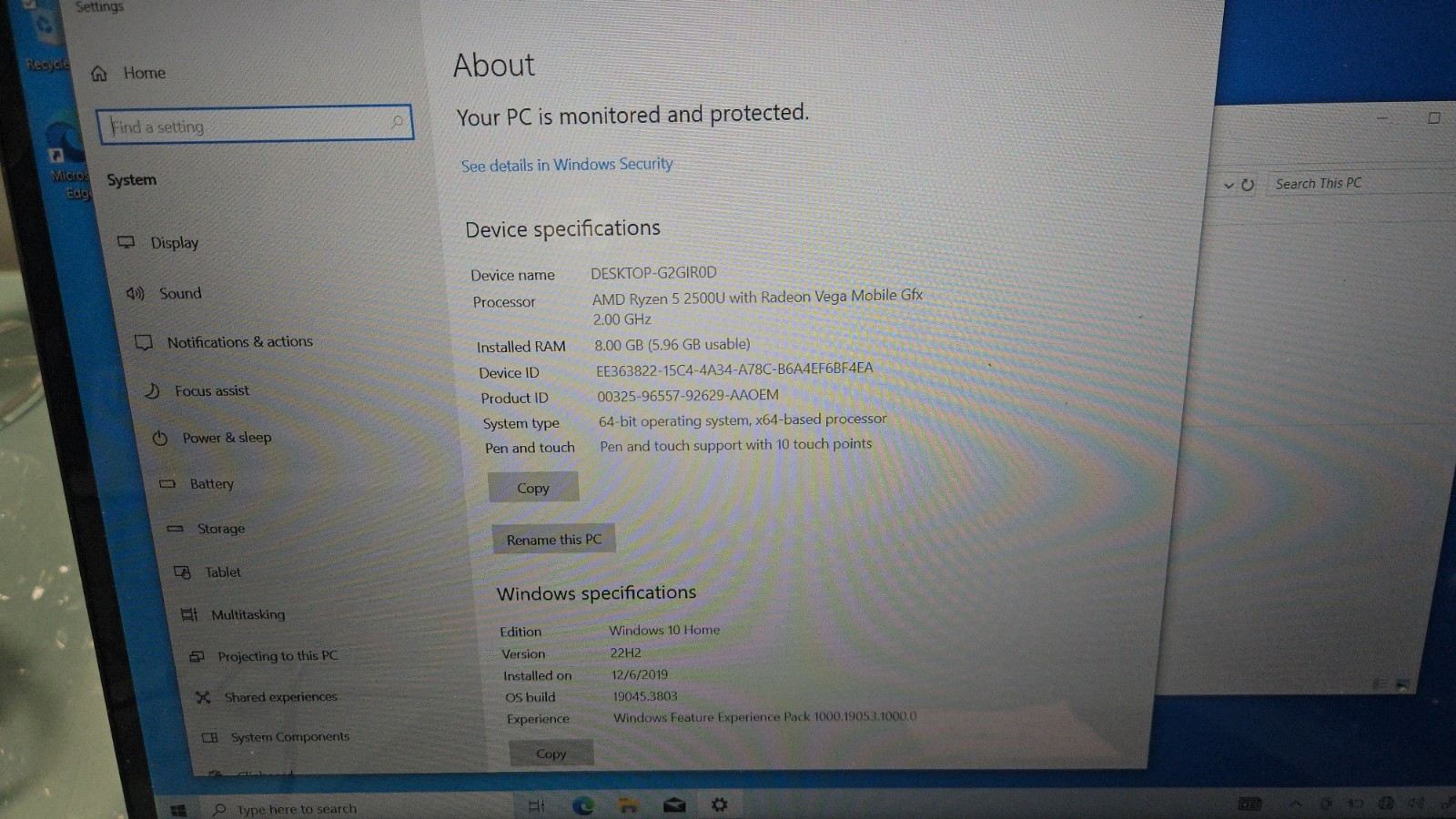 HP Envy x360 15-cp0053cl Touch _ AMD Ryzen 5-2500U _ 8GB RAM , 256gb Ssd,READ!!