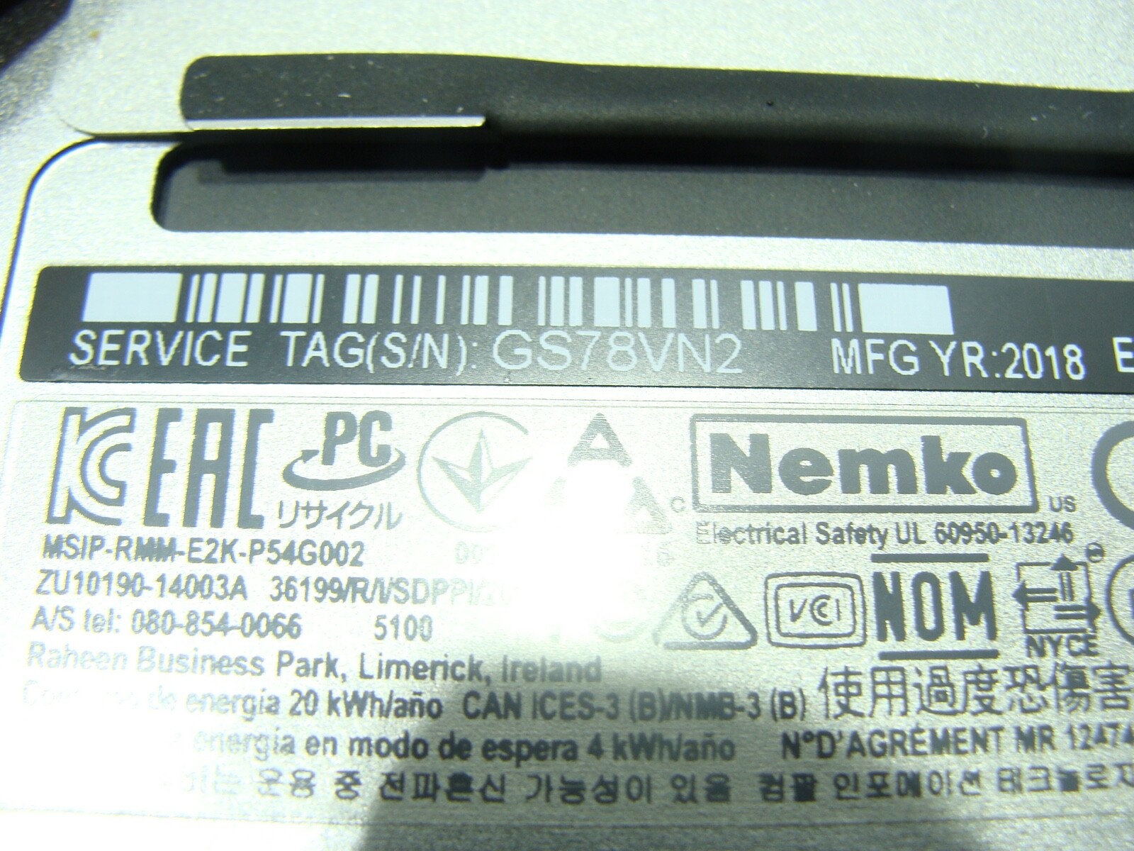 Grade A+ Excel Battery Dell XPS 13 9360 Laptop Intel i5-7300U 2.6GHZ 256GB 8GB