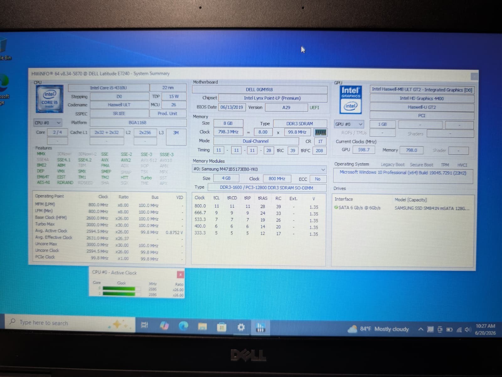 12″ Dell Latitude E7240 Excellent | i5 4th 8GB RAM 128GB SSD | Windows 10 Pro