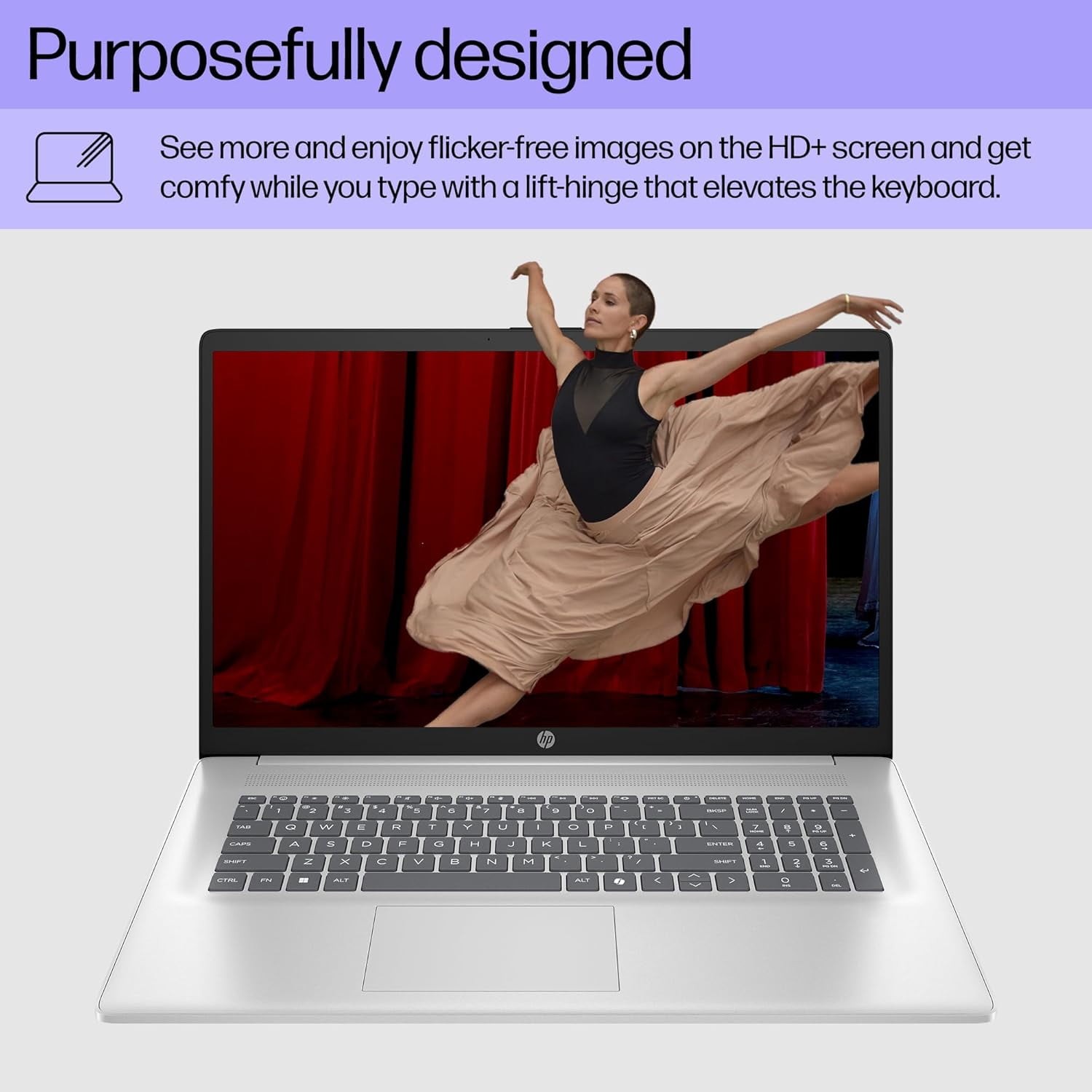HP 17-cp3155cl Laptop 32GB-1TB SSD Win11Pro 17.3″ HD Ryzen5 7430U | Silver Touch