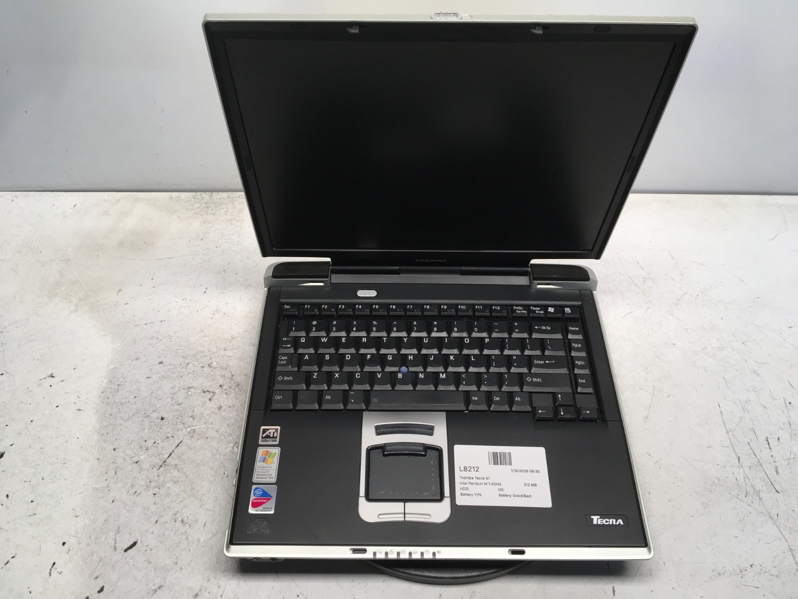 Toshiba Tecra S1 Intel Pentium M 1.4GHz 512 MB NO HDD