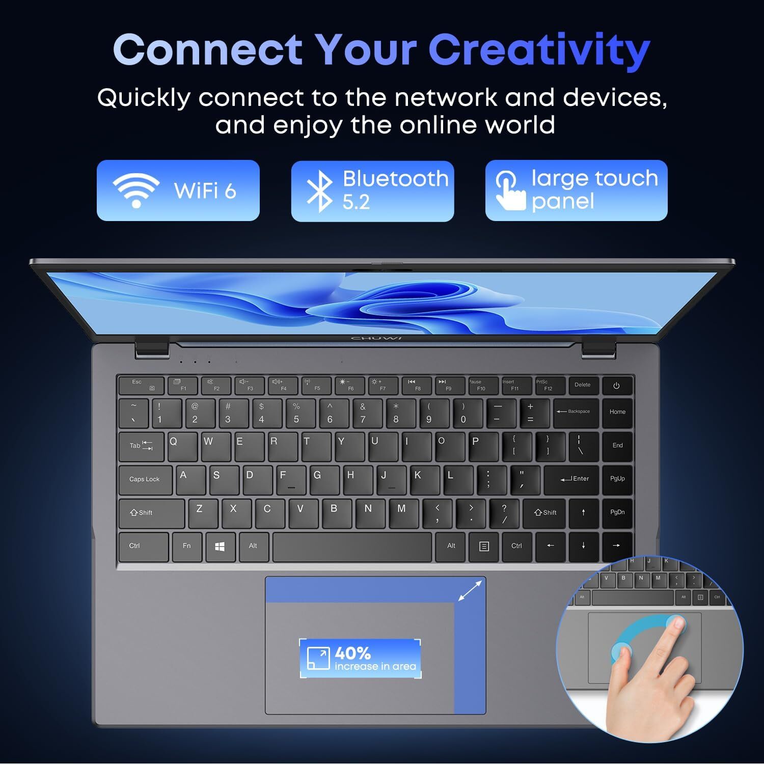 CHUWI GemiBook XPro 14.1” Intel 12th Gen N100 256GB SSD 8GB DDR5 Windows 11 PC