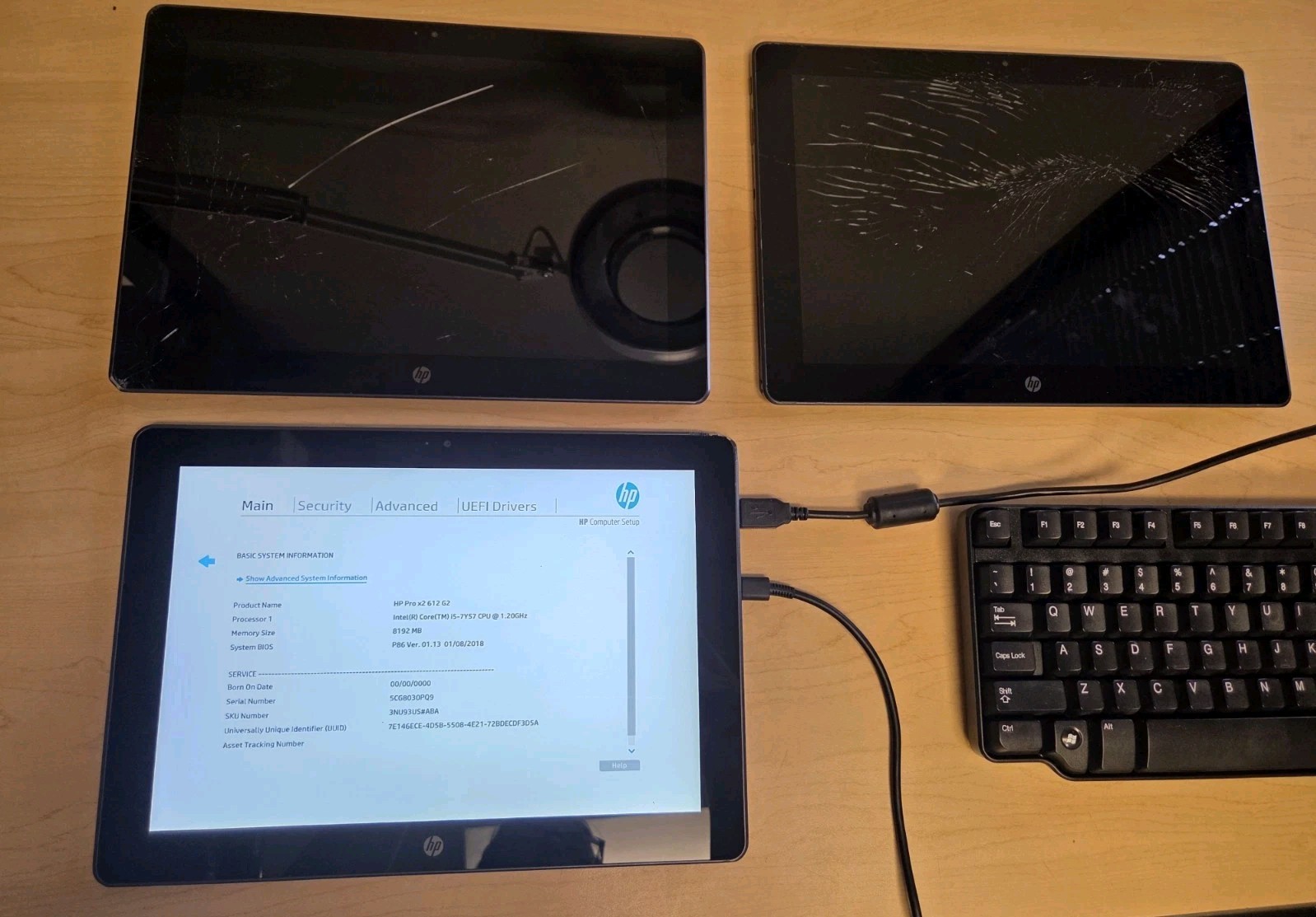 LOT OF 3 – HP Pro X2 612 G2 Core i5 1.20GHz | Black | 256 SSD – FOR PARTS