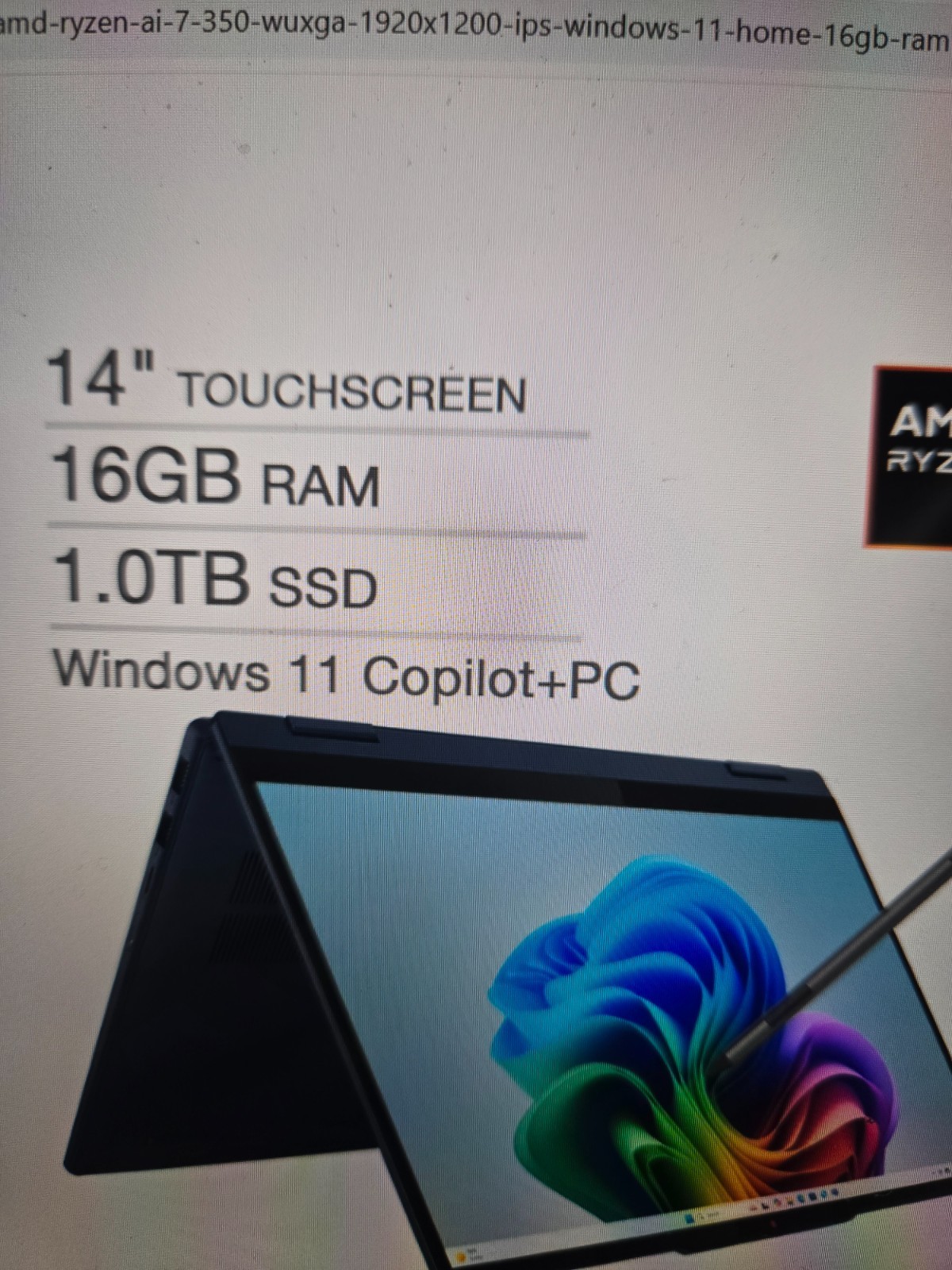Lenovo IdeaPad 5 14″ WUXGA Touchscren 2-in-1 Ryzen AI 7 350 16GB 1TB W/ Pen