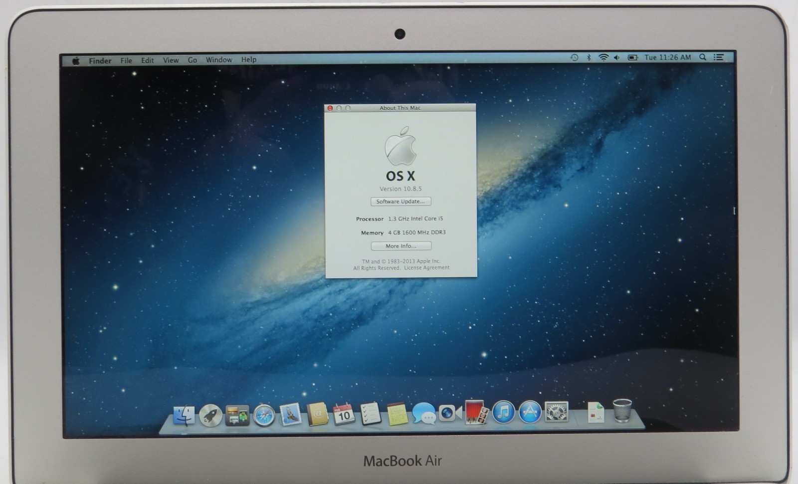 2013 MacBook Air 11″ A1465 i5-4250U @ 1.3 GHz 4GB RAM 128GB SSD macOS X