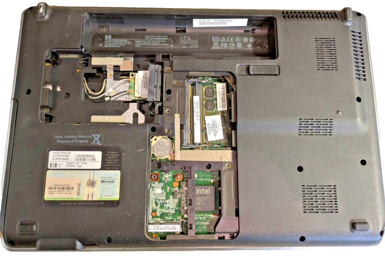 HP Pavillion dv6-6110US Laptop – AMD A6 3400Ms POST to BIOS, 2GB, no SSD, PS DVD