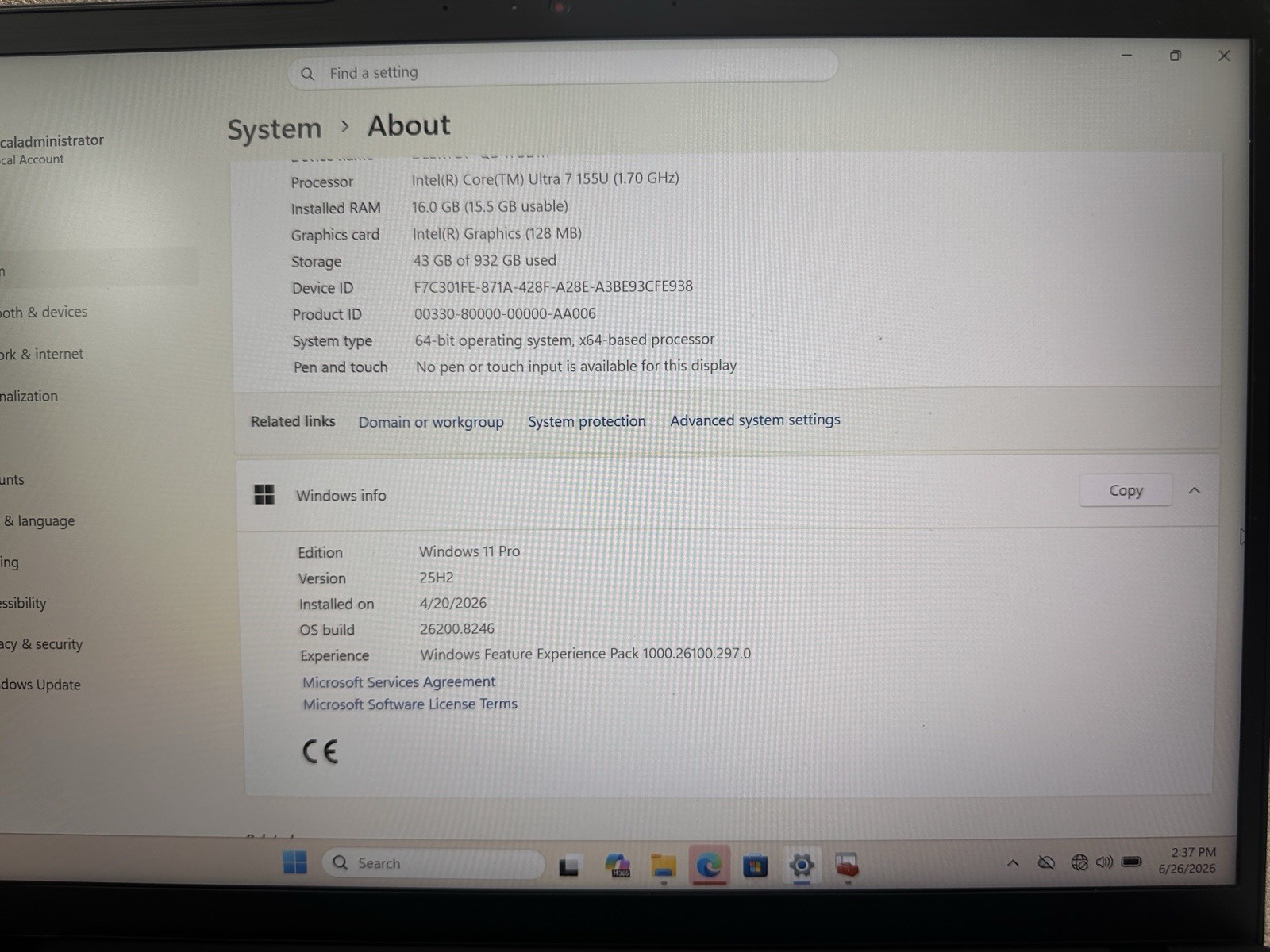 Lenovo ThinkPas T14 Gen 5 Laptop Intel Ultra 7 155U 16GB | 1TB