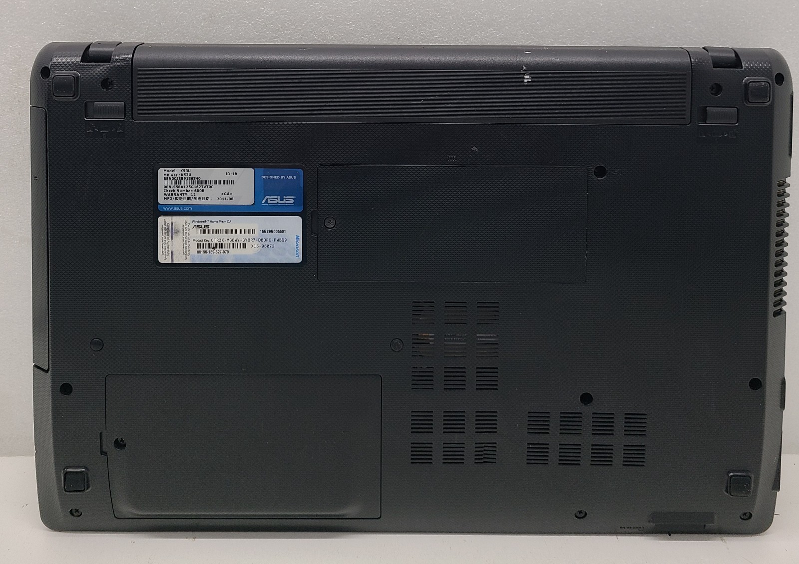 Asus K53U Laptop AMD E-450 4GB Ram NO HD/OS BIOS PASSWORD (FL)