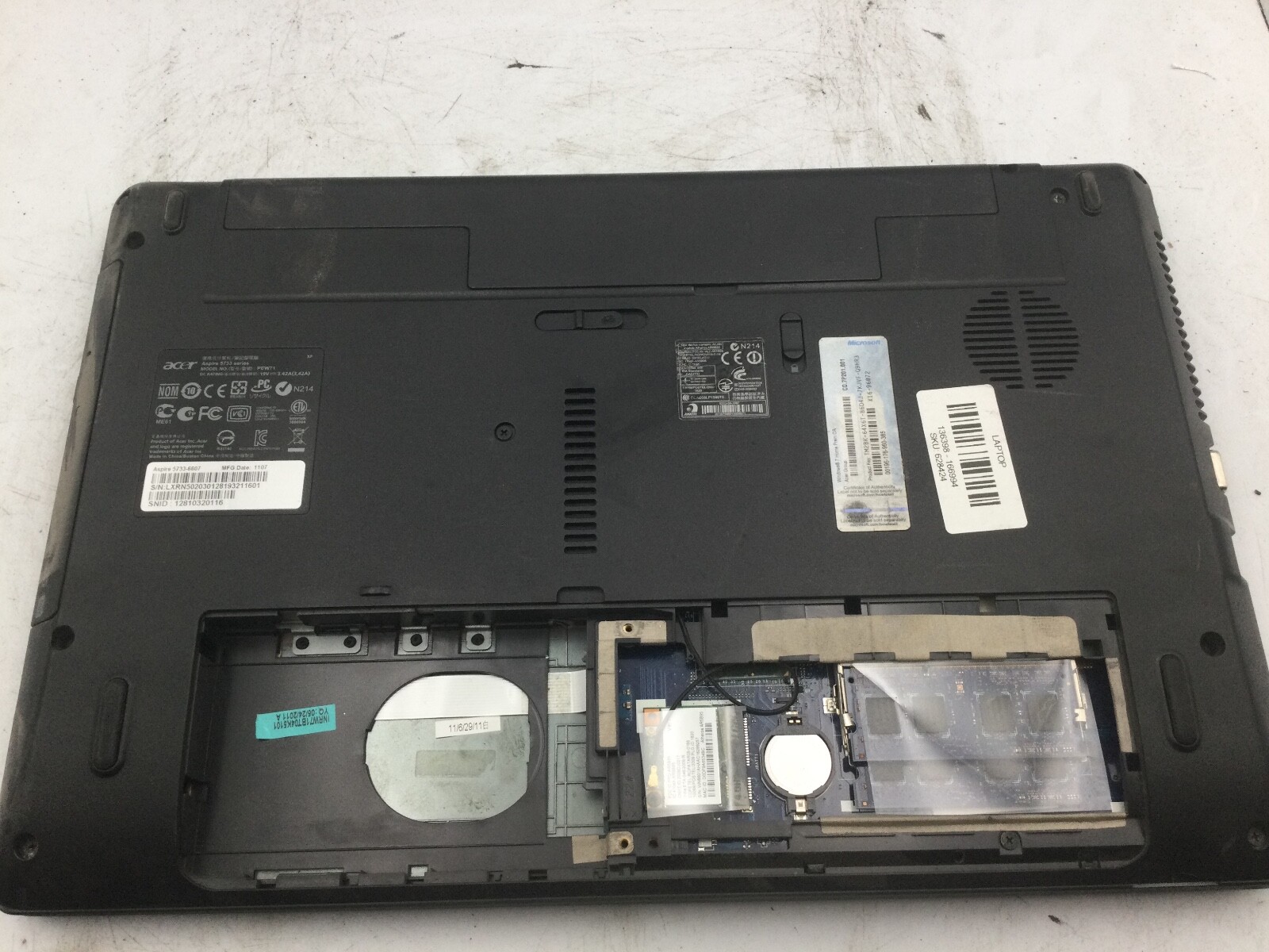 ACER ASPIRE 5733 – BOOTS TO BIOS – INTEL I3 M370 – 4GB RAM – READ DESCRIPTION-BB