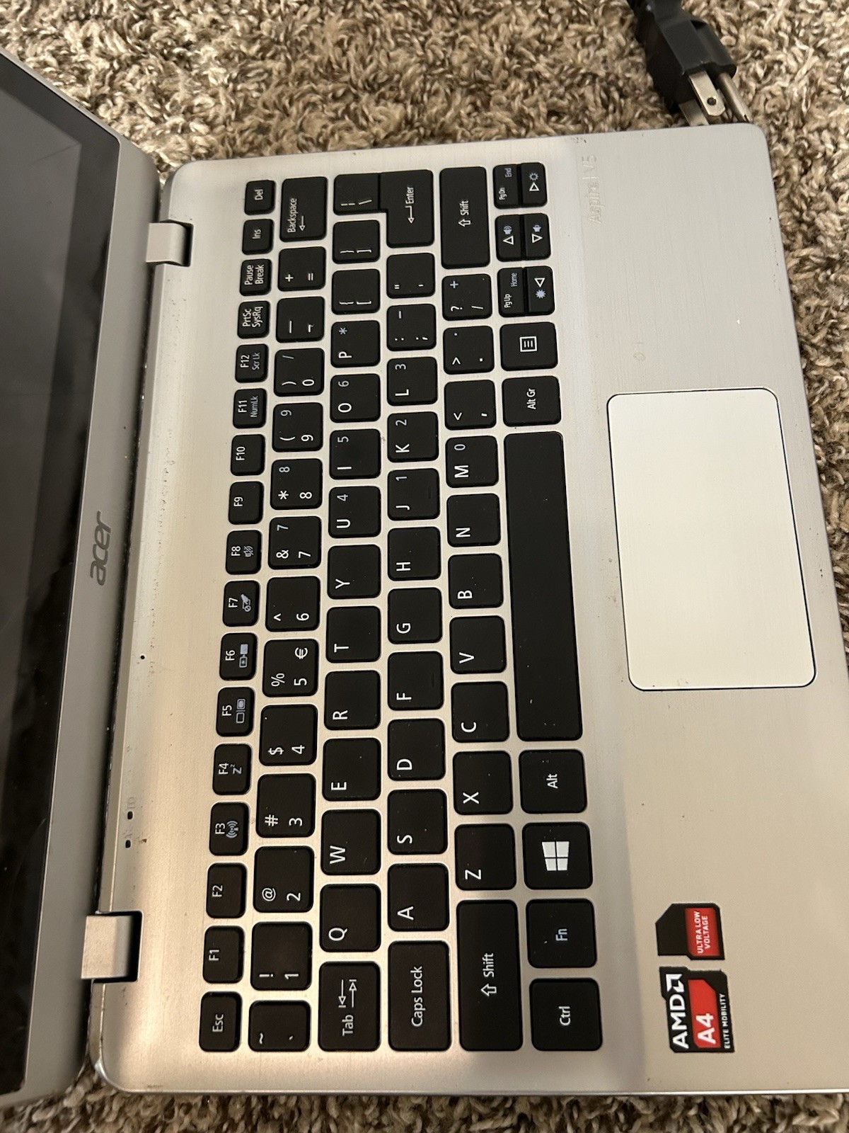Acer Aspire V5 11.6″ Laptop AMD A4 Windows 8 Silver Built-in Webcam
