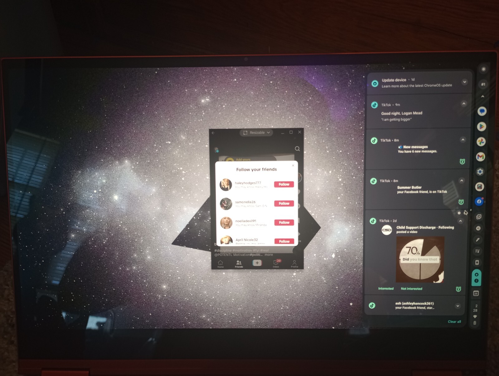 Samsung Galaxy Chromebook 13.3in With Tiktok And Capcut Installed