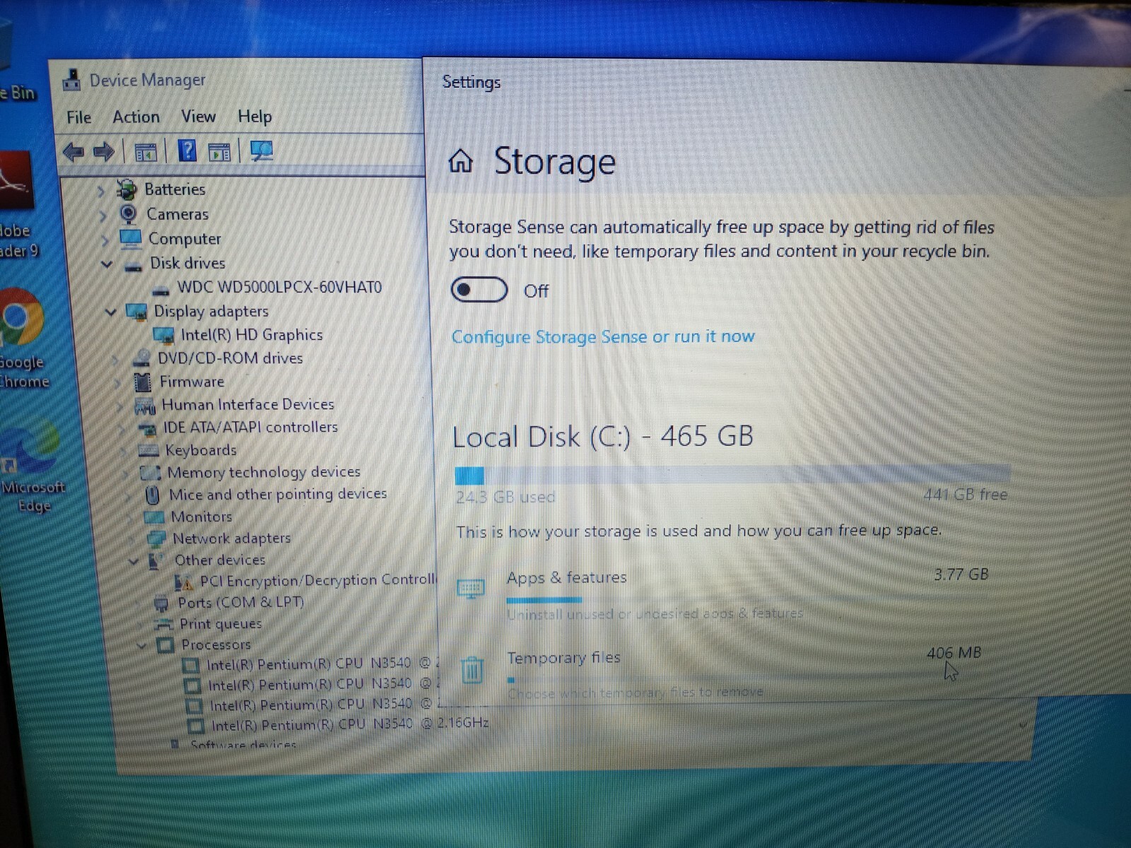 HP 15-1271WM 15.6″ Laptop Intel Pentium N3540 2.16GHz 8GB Ram 500GB HD DVD Win10