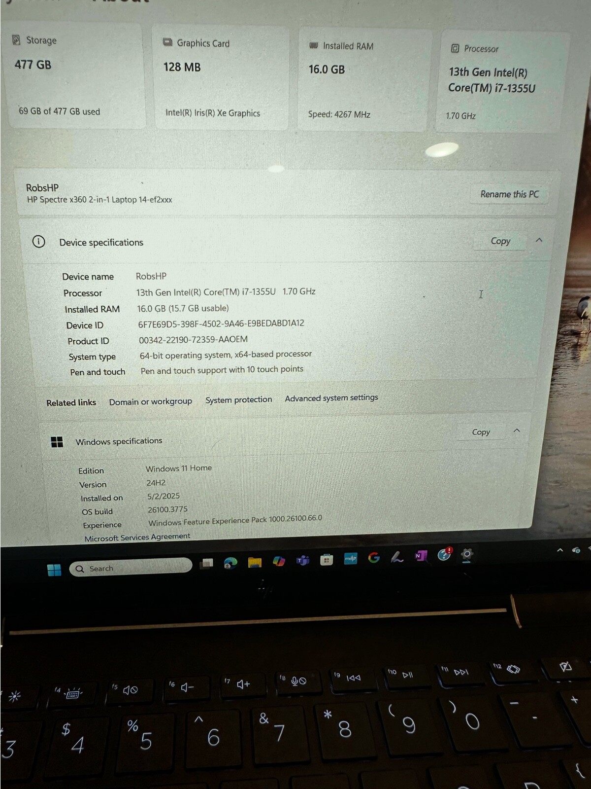 hp spectre x360 2-in-1 laptop 13 inch Midnight Black 512GB SSD 16GB RAM