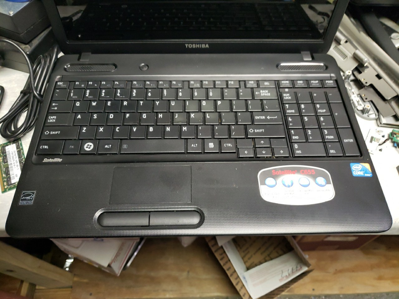 TOSHIBA SATELLITE C655 S5128 BOOTS TO BIOS INTEL I3 2 CORE 2GB RAM FREE SHIP
