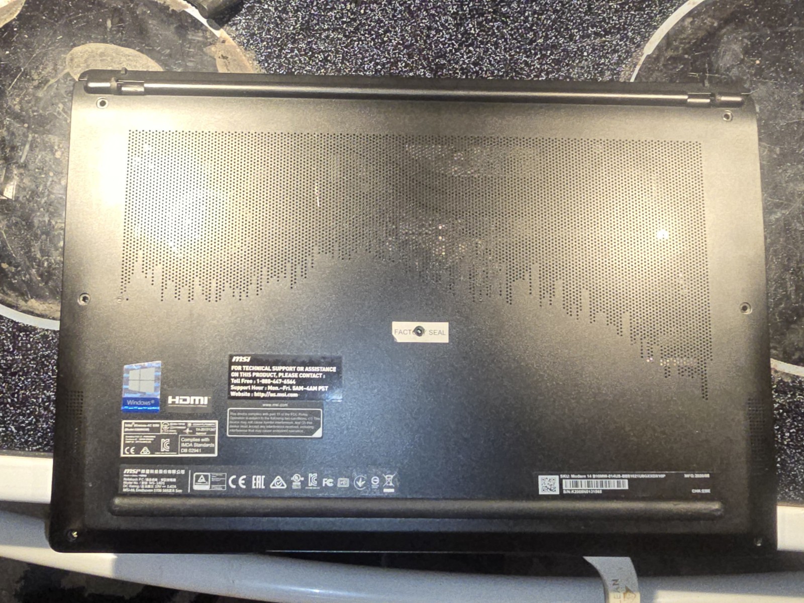 AS IS MSI Modern 14 B10MW-014 14” FHD IPS Laptop Intel i5-10210U No HDD Ram