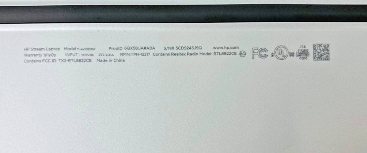 HP Stream Laptop 11-ak1020nr