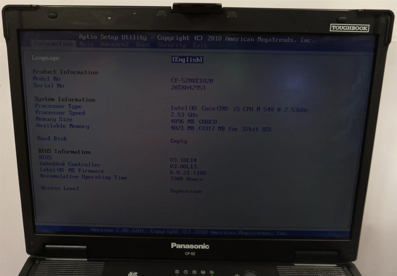 Lot of 5 Panasonic Toughbook CF-52 Intel Core i5-M540 2.53GHz 4GB – No HD
