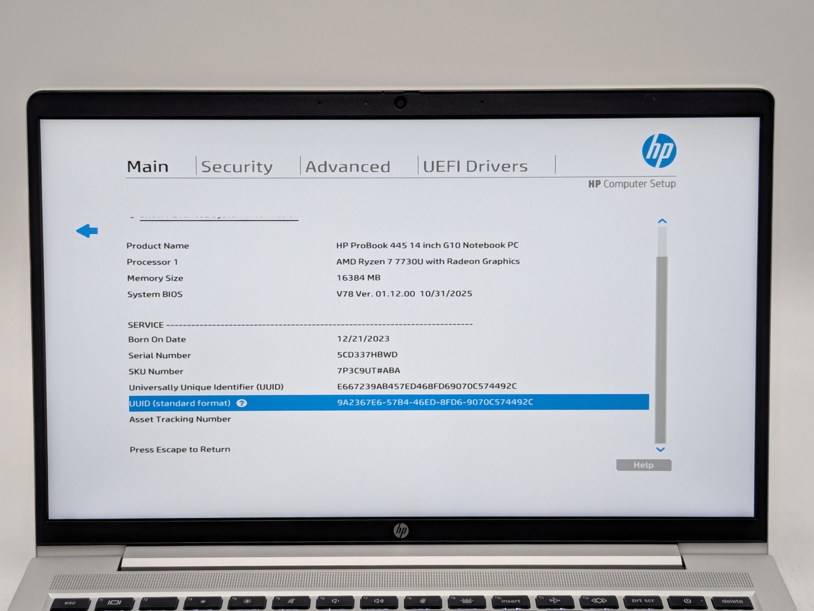 HP ProBook 445 G10 14″ FHD Ryzen 7 7730U 16GB 512GB SSD Win11 Pro