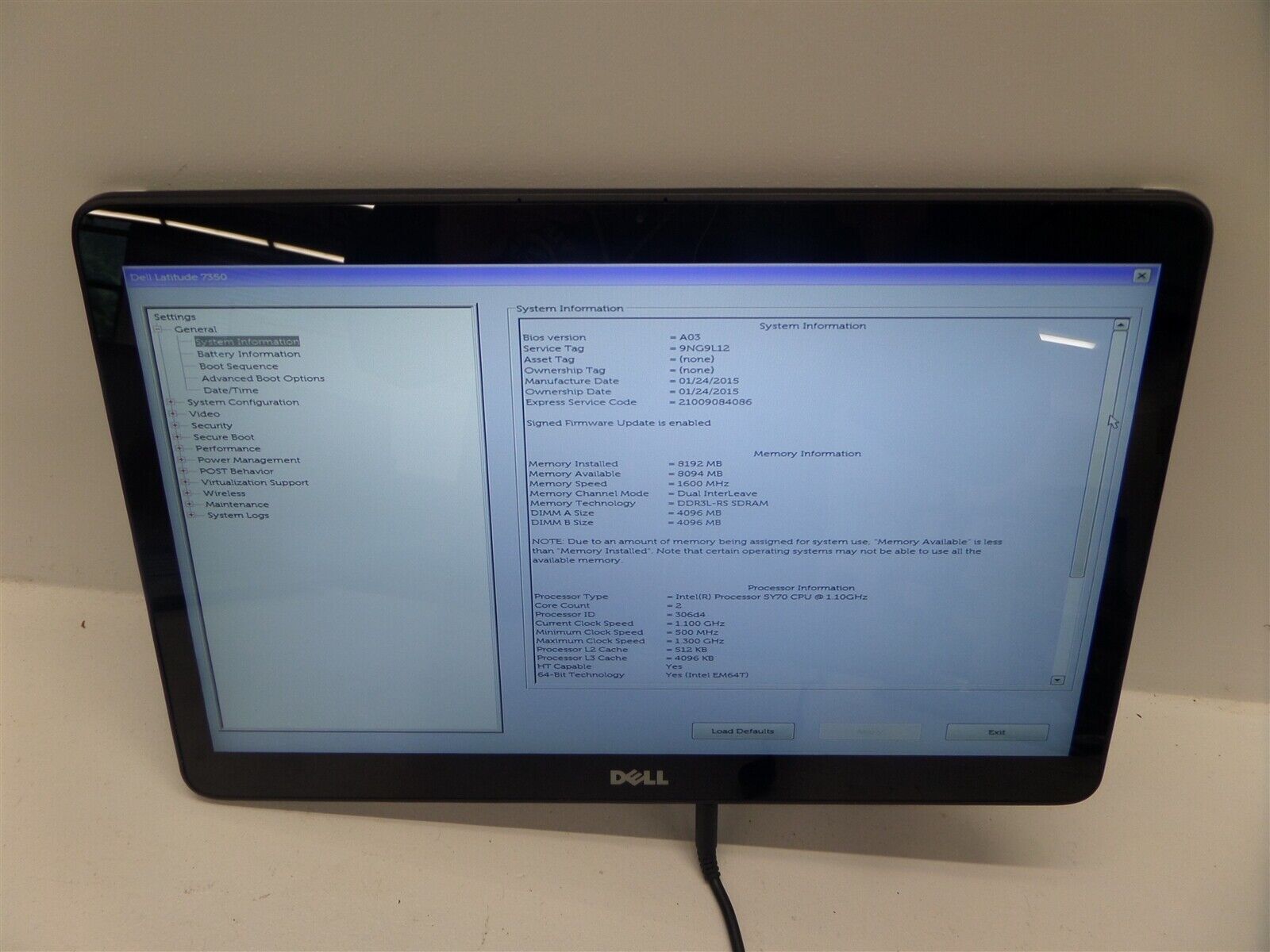 Dell Latitude 7350 2-In-1 Laptop Tablet Intel Core M-5Y70 1.10GHz 8GB 256GB