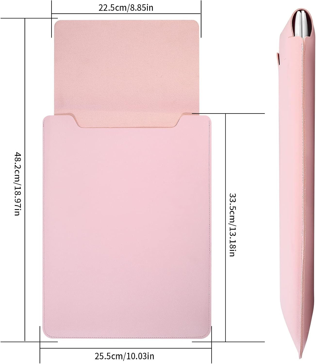 Thin Portable Laptop Sleeve Case Bag, Padded Design for 13.3-14″ Laptops – Light