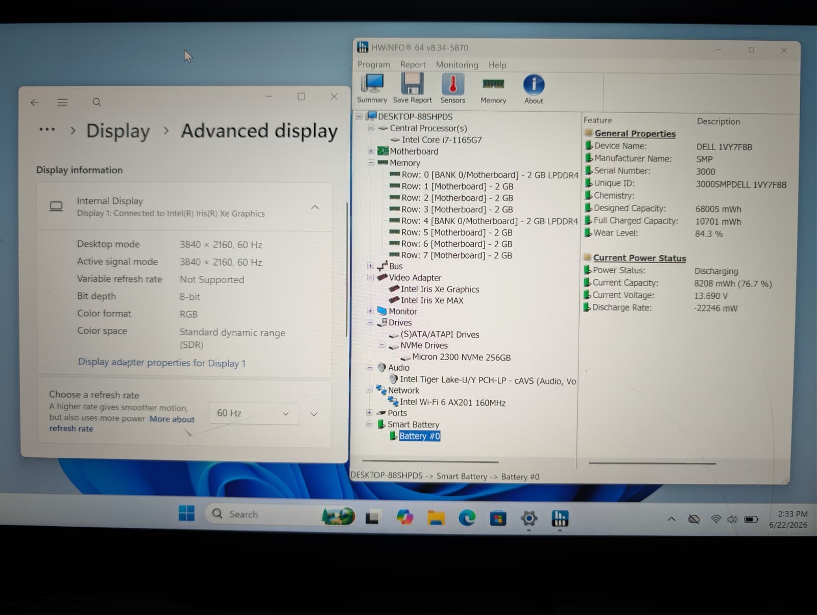 Read! 15″ Dell Inspiron 7506 2-in-1 4K | i7-1165G7 16GB RAM 256GB SSD | 4GB GPU