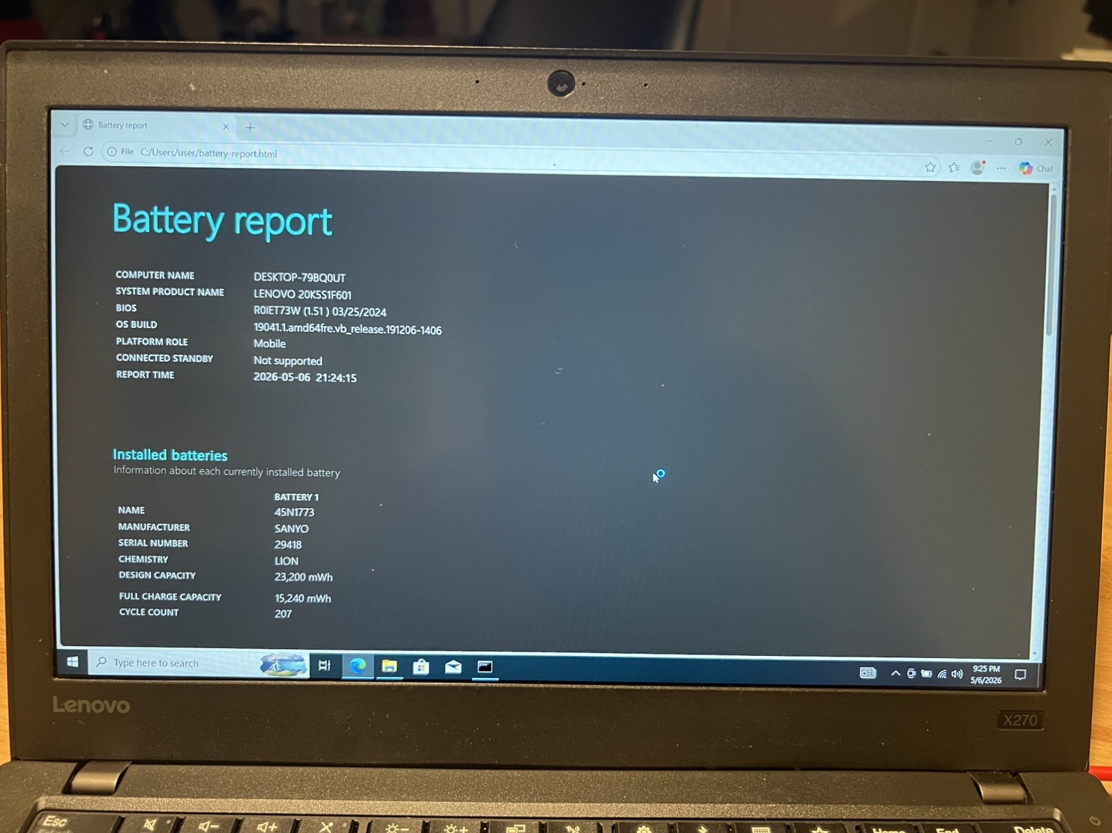 Lenovo ThinkPad X270 12.5″ i7-6600U@2.60GHz 16GB RAM 500GB HDD
