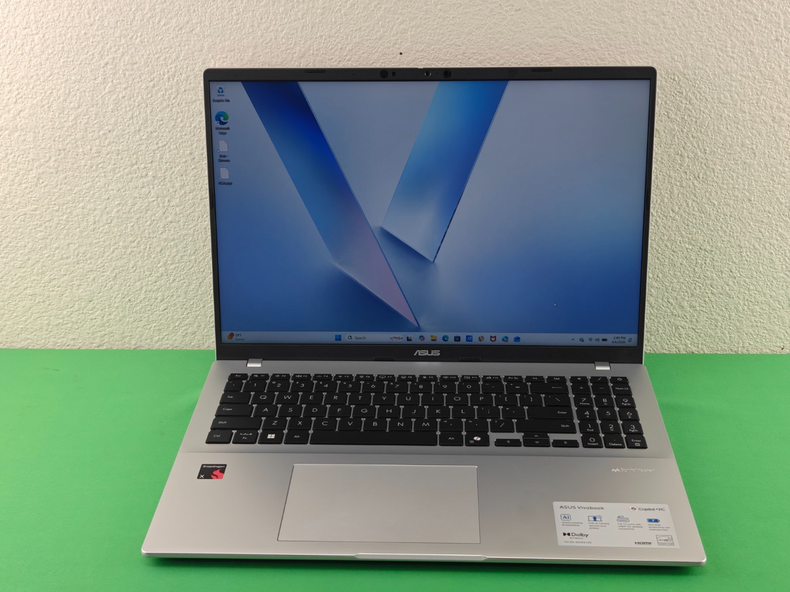 ASUS Vivobook 16 Copilot+ 16″ WUXGA Snapdragon X X126100 16GB 1TB SSD W11H SL