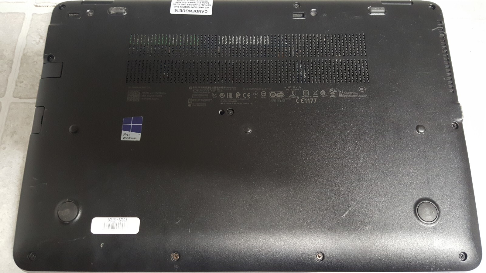 HP EliteBook 850 G3 Core i5-6200U 2.3 GHz 16 GB 256 GB SSD Windows 10 Pro Laptop