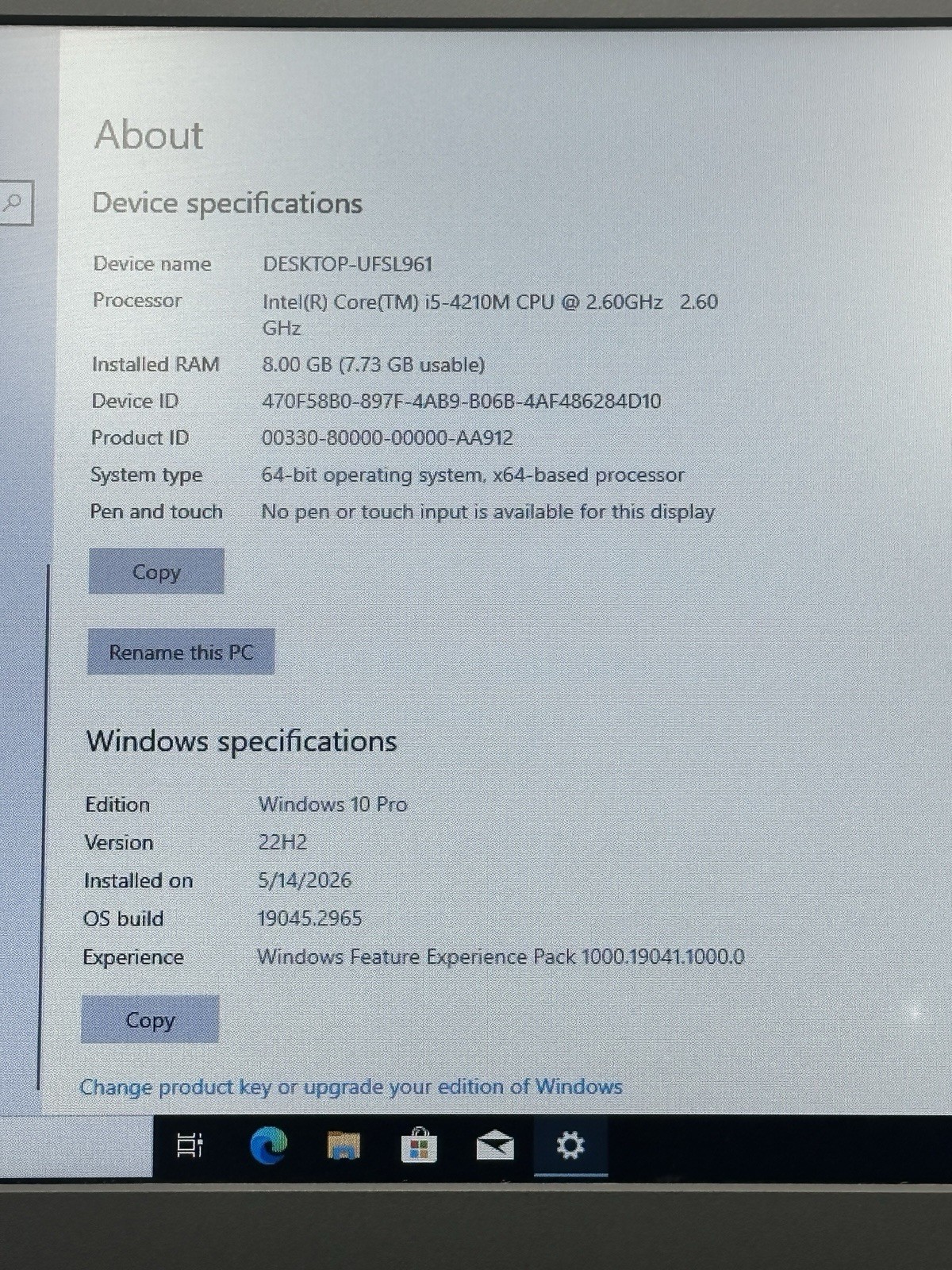 Lenovo ThinkPad L440m 14in Laptop, Core i5-4300M 2.6GHz, 8GB Ram,256gb SSD