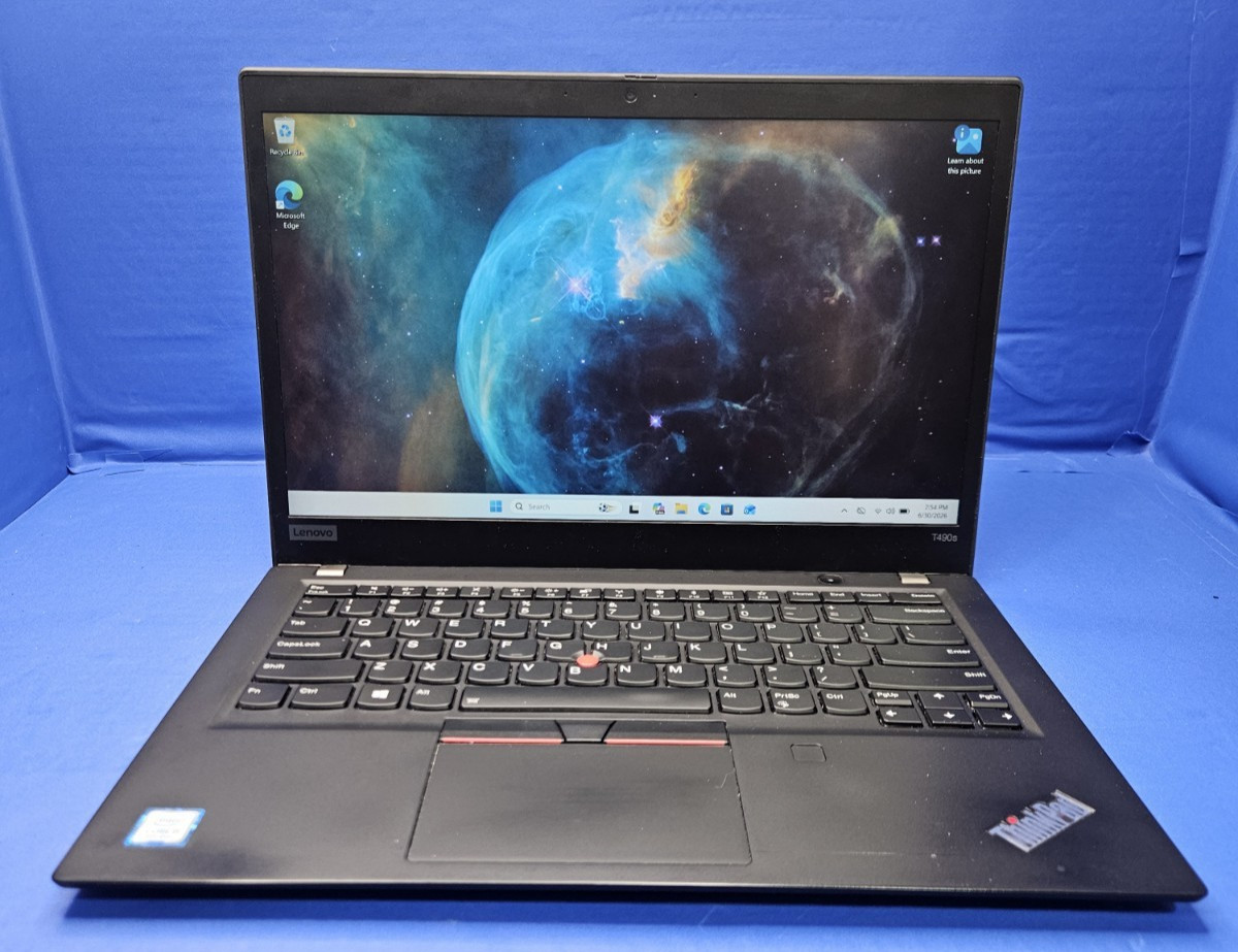 Lenovo Thinkpad T490s Core i5-8265U @ 1.60GHz 256GB SSD 8GB RAM Windows 11 Pro.