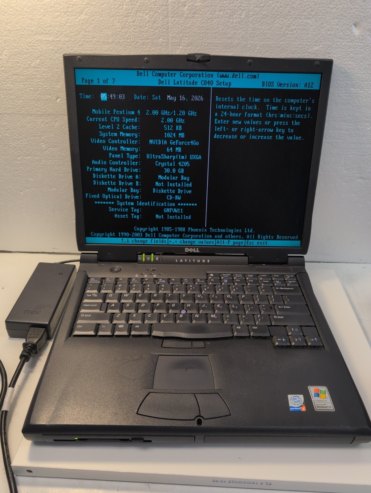 🔥NICE Dell Latitude C840 15″ Laptop Pentium4 2.0GHz /1GB RAM /30GB HDD/WinXP –