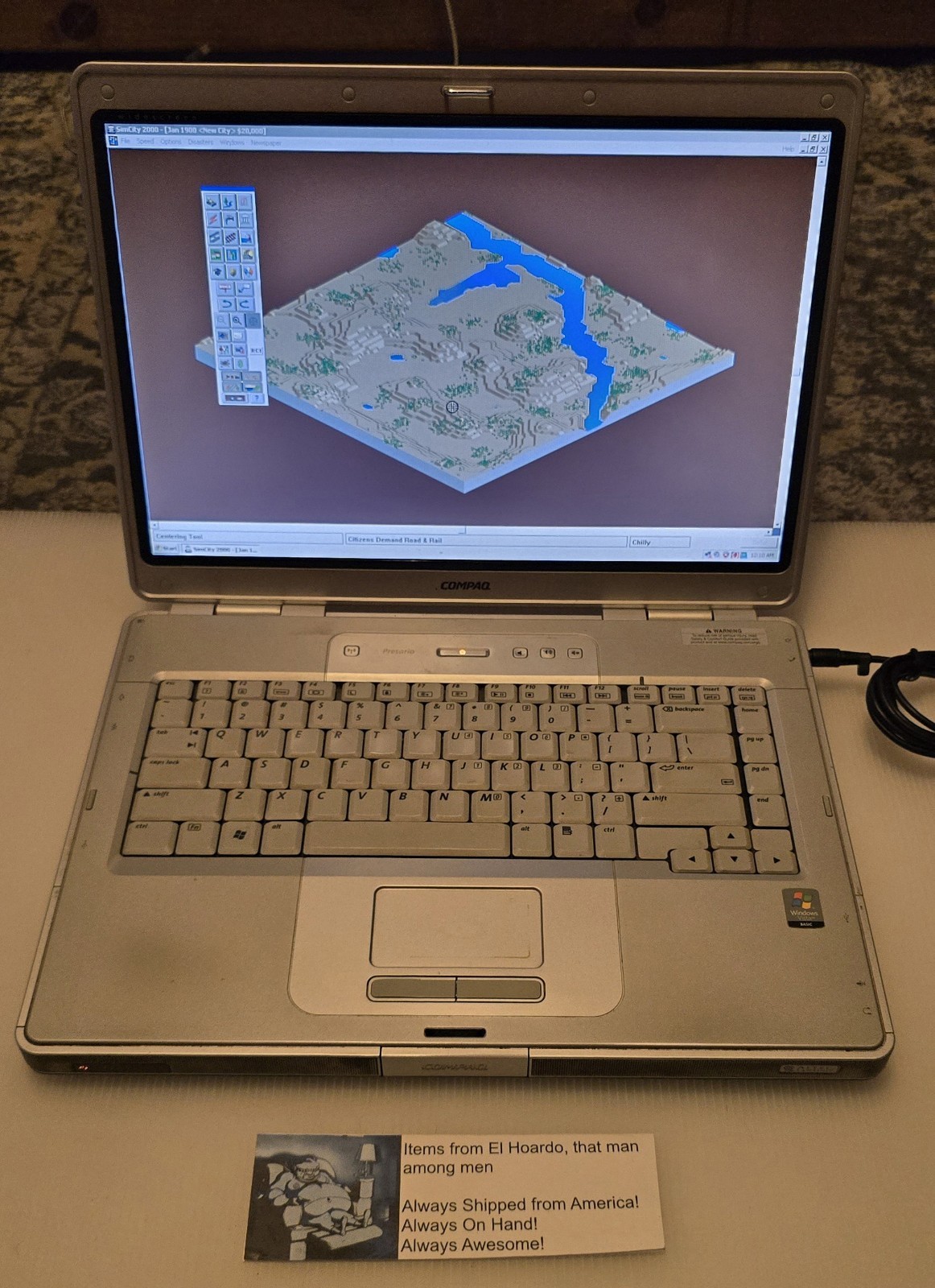 Compaq Presario C500 Laptop Intel Celeron M 1.60 Ghz 2GB Ram 80GB HDD Win XP Pro