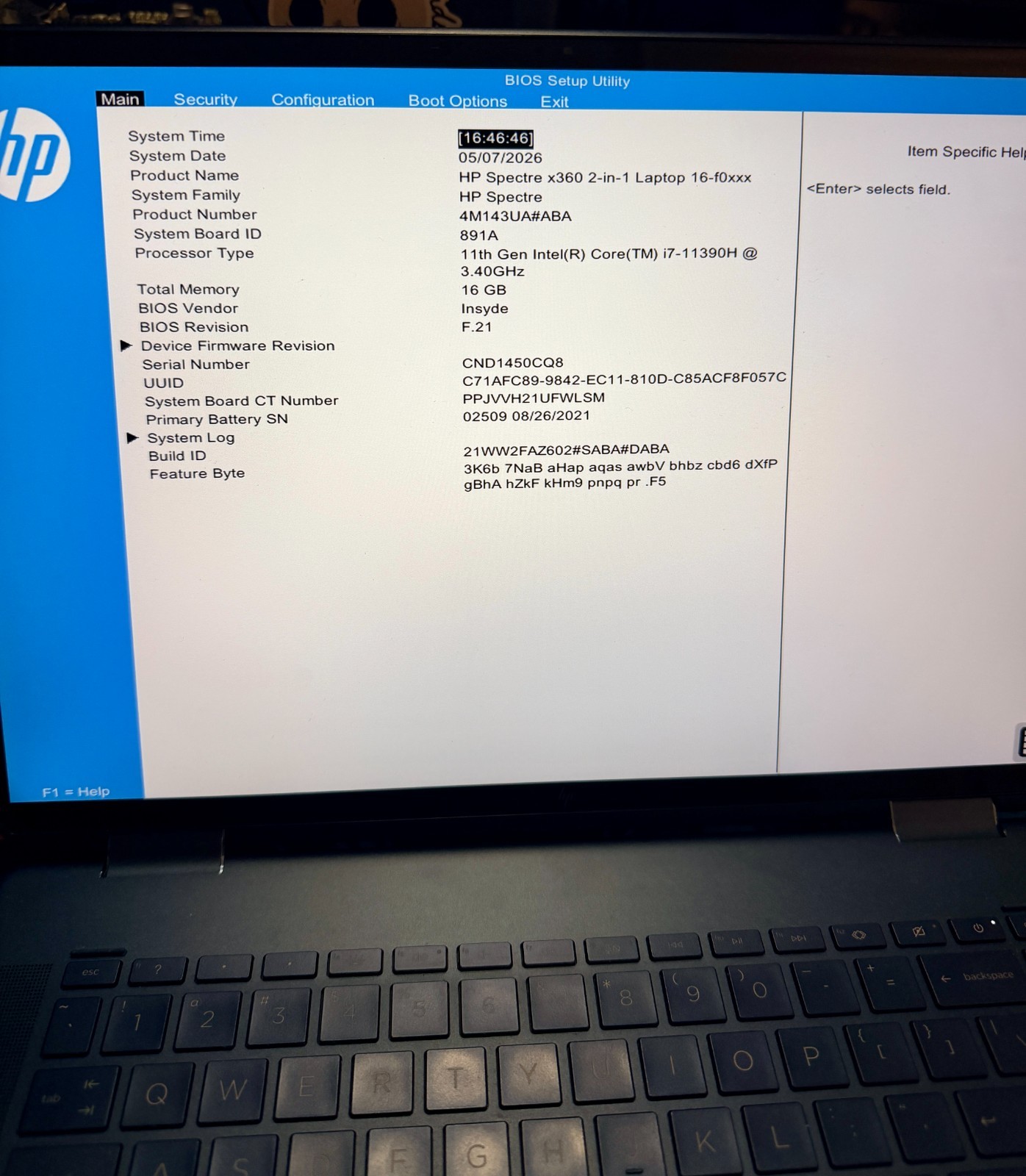 HP Spectre x360 16” (512GB SSD Intel Core i7-11390H 3.4GHz 16GB RAM) Touch…