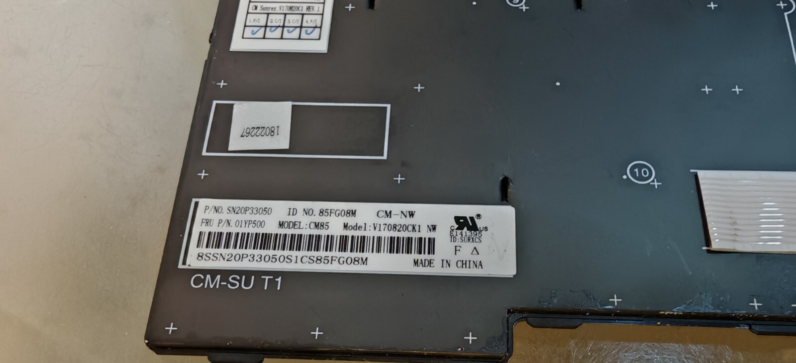 LENOVO THINKPAD L480 E480 E490 KEYBOARD KEYBOARD CM85 01YP500 SN20P33050