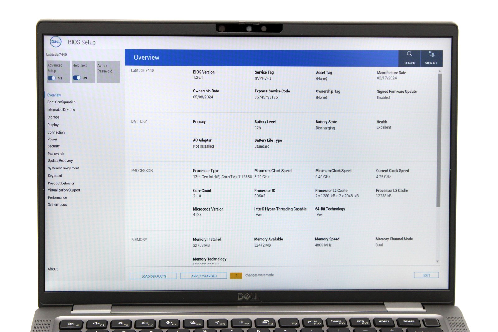 Dell Latitude 7440 Touch 14″ intel Core i7-1365U 32GB RAM 256GB SSD