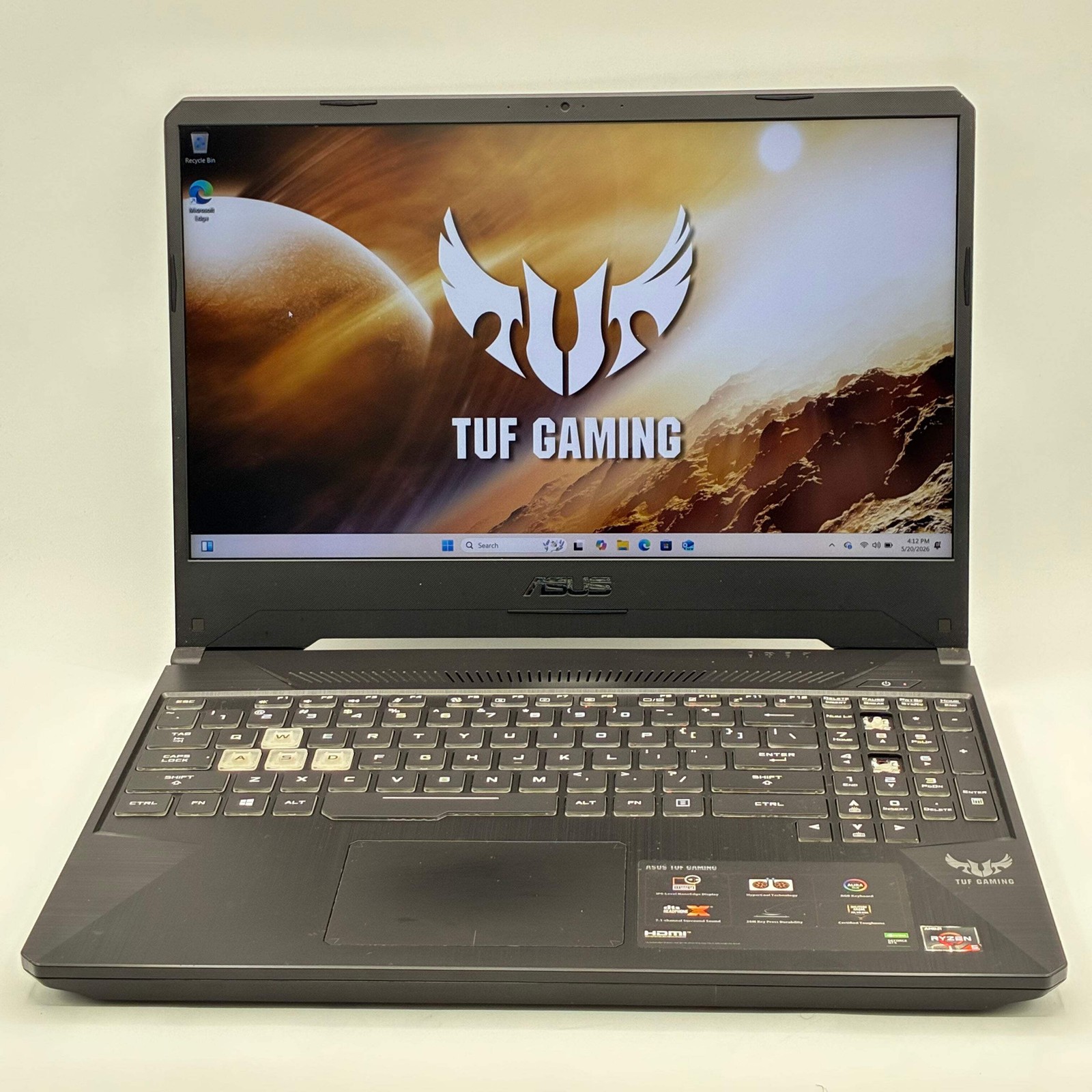 Asus TUF505D 15.6 inch Laptop AMD Ryzen 5 8GB 512GB