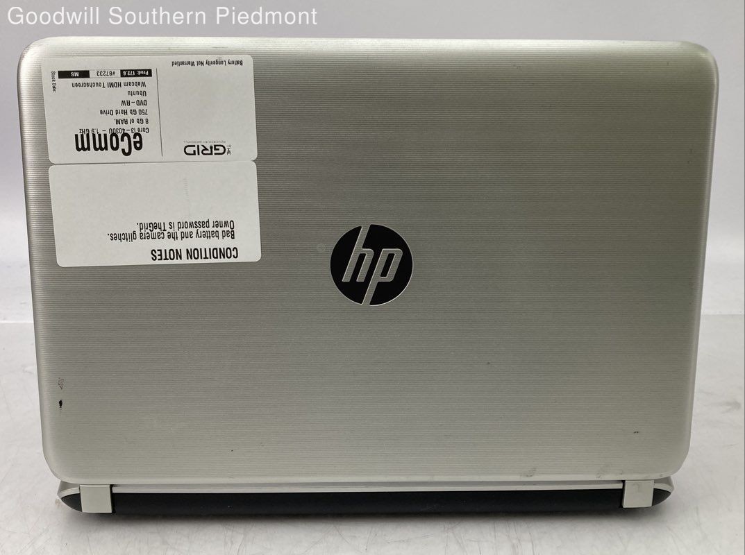 HP Pavilion Core i3-4030U 1.9GHz 8Gb RAM 750Gb HDD – Tested