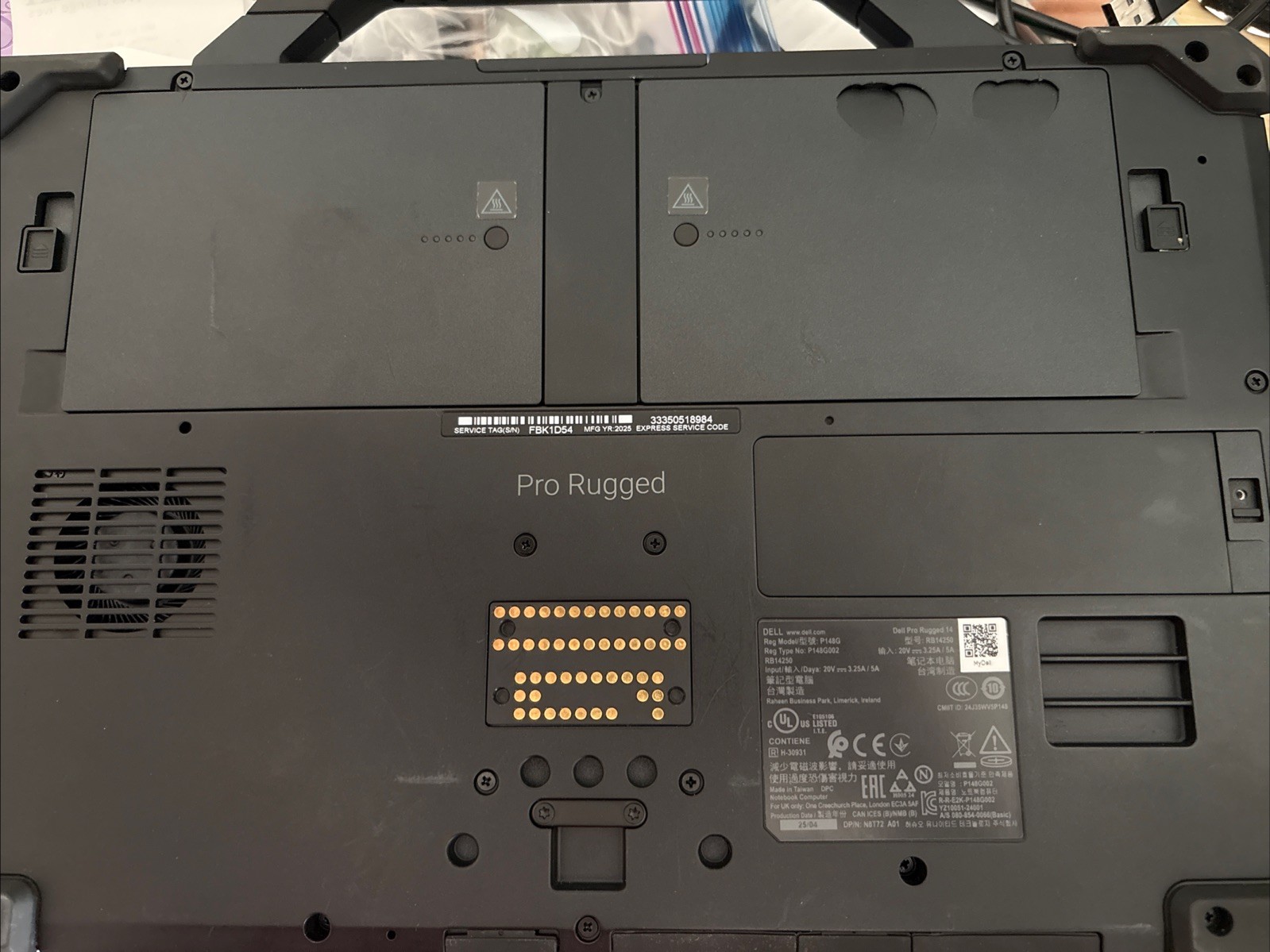 Dell Pro Rugged 14 RB14250 FHD 3.6 GHz Ultra 5 125U 16GB 256GB SSD