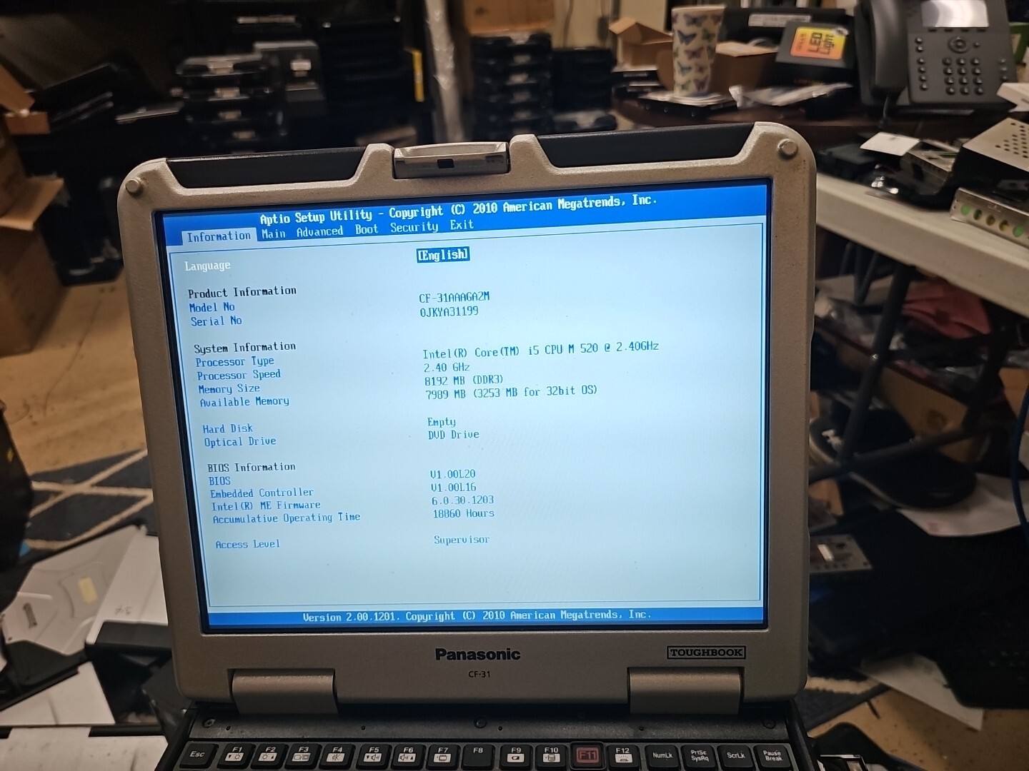 Panasonic Toughbook CF-31 MK-1 i5 520M @ 2.40GHz 8GB RAM DDR3 ( 18660HRS)