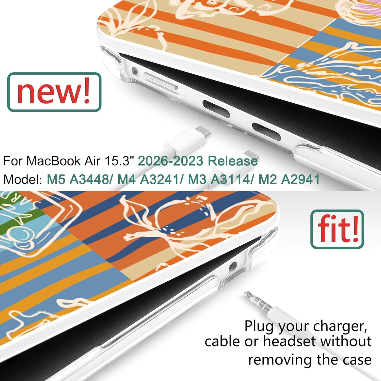 M4 MacBook Air 15 inch Case 2025-2023 A3241 A3114 A2941 M3 M2 Retina Display