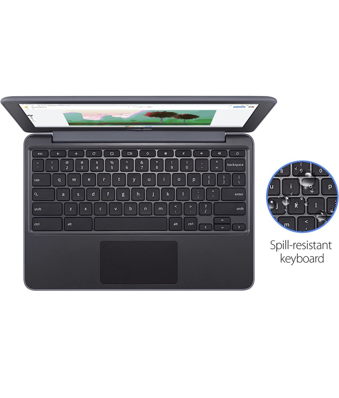 ASUS Chromebook 11.6” HD, Quad-Core Processor, 4GB RAM, 32GB eMMC, Dark Grey