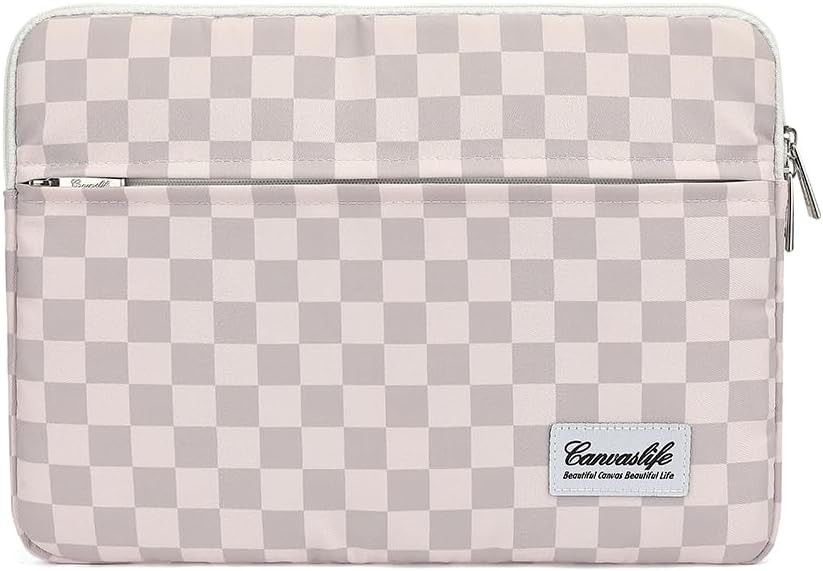 Neutral Checker Pattern Laptop Sleeve 15 Inch 15.6 Inch Waterproof Shockproof Ca
