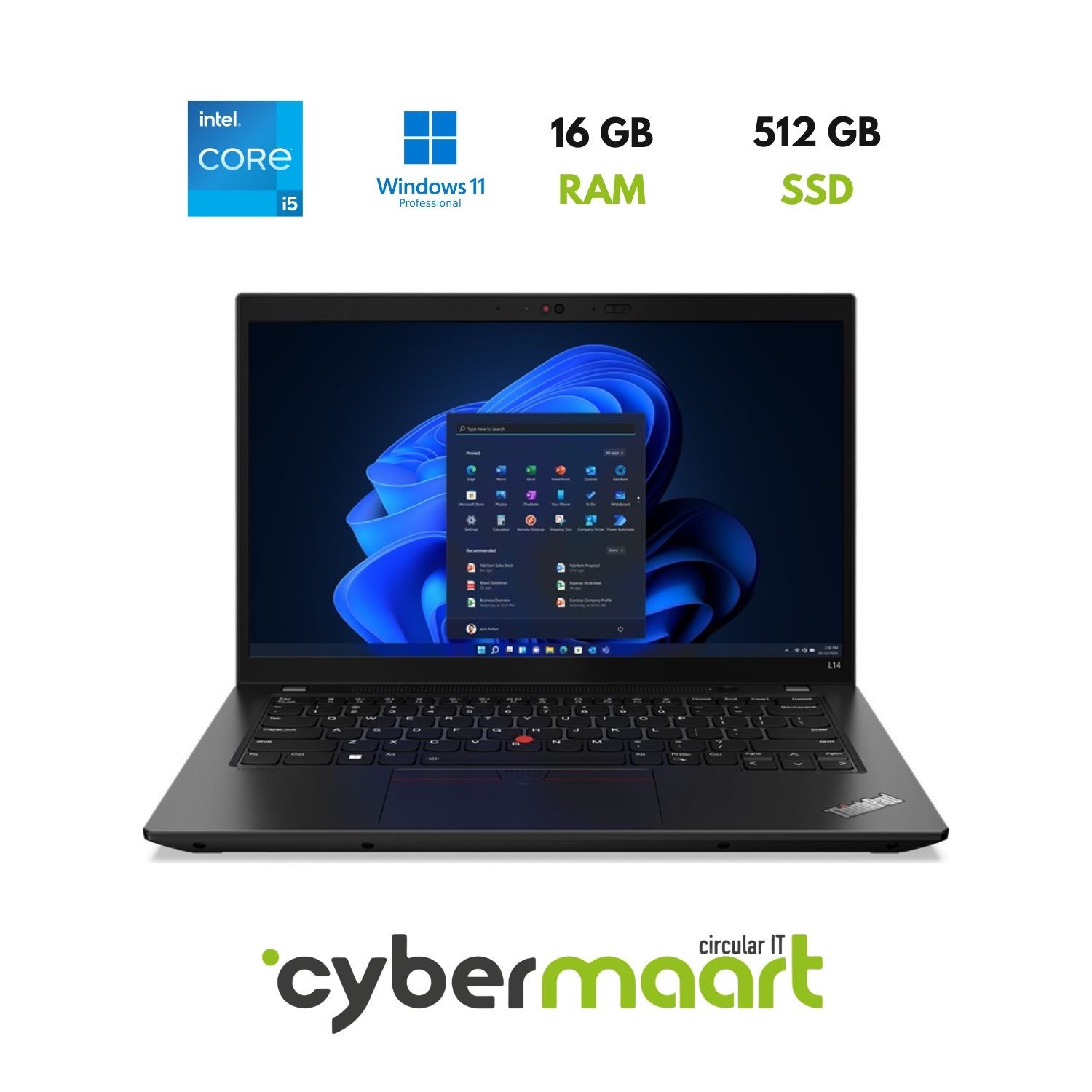 Lenovo ThinkPad L14 G3 – Intel Core i5-1235U @ 1.30GHz – 16GB RAM – 512GB SSD