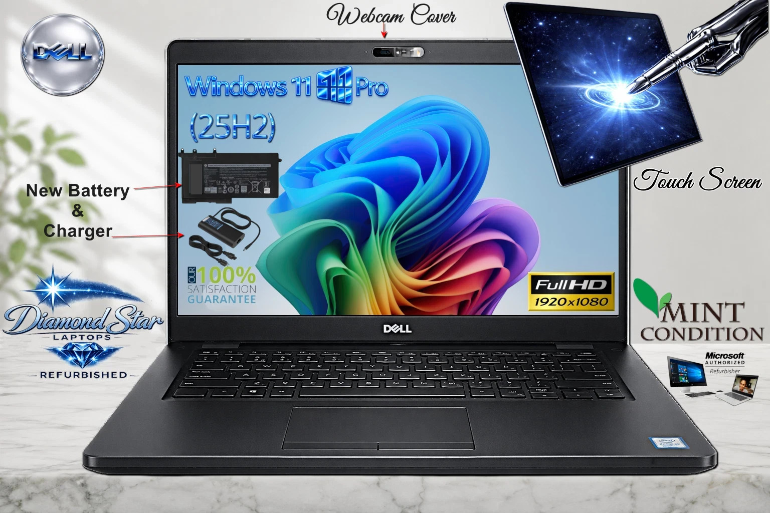 💻DELL LATITUDE 5400 TOUCH i5 @ 1.90GHz 256GB SSD 8GB Win 11 Pro QUAD CORE FAST⚡