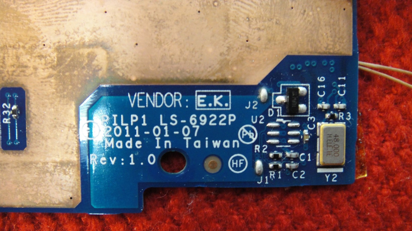 Lenovo E420s Laptop Finger Printer Reader PILP1 LS-6922P 4J129