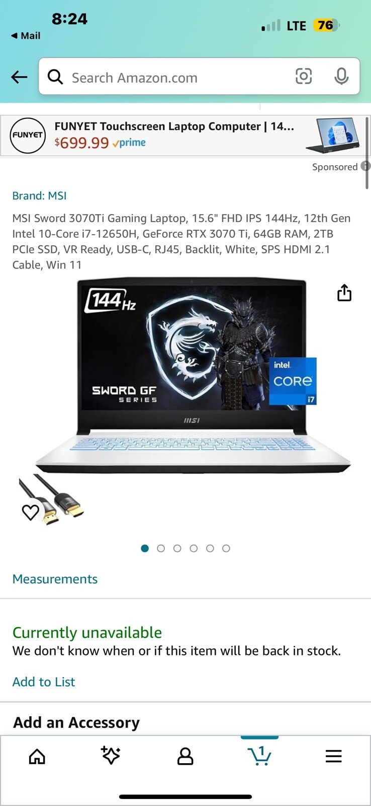MSI Sword Gaming Laptop