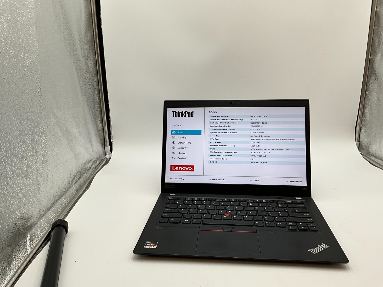 LENOVO ThinkPad T14s Gen 1 20UH000MUS Ryzen 7 PRO 16GB 512GB LAPTOP PC1TQ6JZ