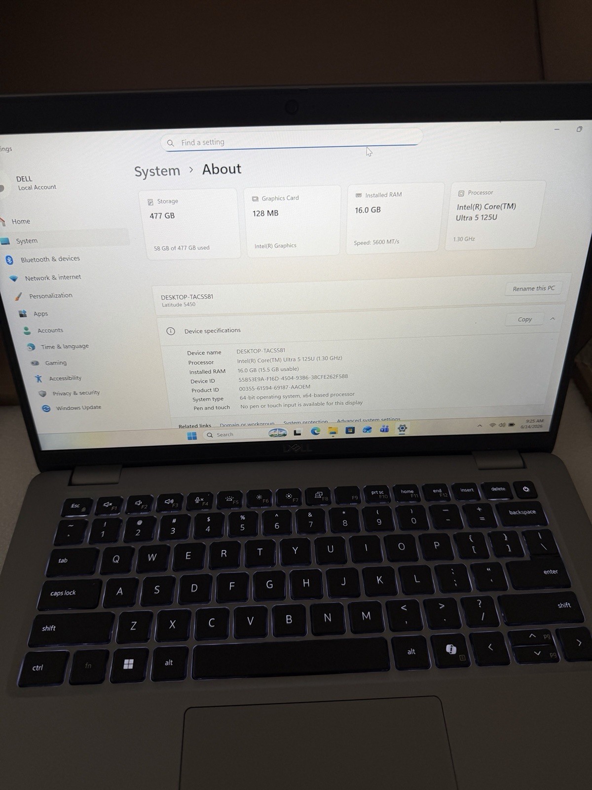 DELL LATITUDE 5450 ULTRA 5 512GB SSD 16GB RAM